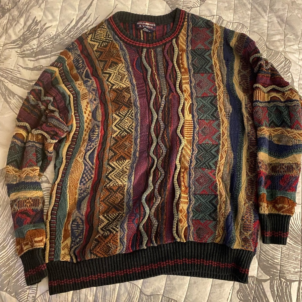 Abstract print vintage sweater